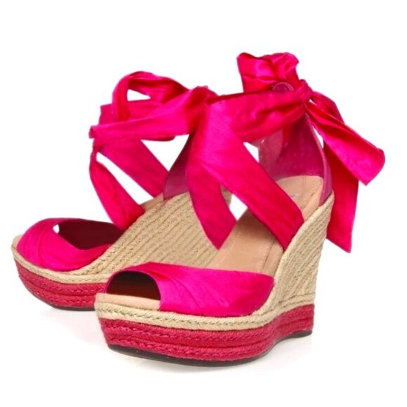 UGG Shoes - ✨Luxe UGG Luciana Magenta Pink Espadrille Wedge Heel Platform Sandals ! DEFECTS!